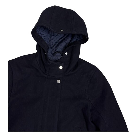 ABERCROMBIE & FITCH Heritage Wool Blue Quilted Winter Pea Coat Jacket Womens M - Picture 6 of 8